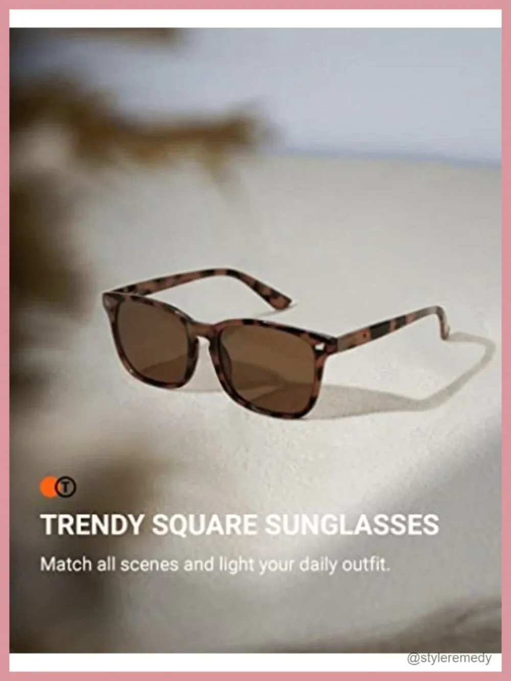 Classic Square Polarized Sunglasses for UV Protection